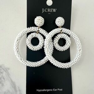 J. Crew white double hoop earrings